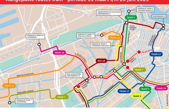 Bereikbaarheid VCA-kantoor – Werkzaamheden / aangepaste tramroute 31 maart t.m. 20 juni